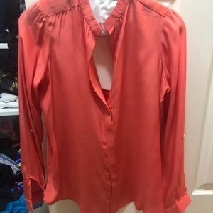 100 % silk orange shirt
